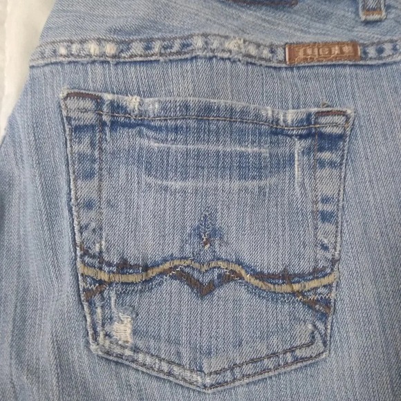 LUCKY BRAND BUTTON FLY BLUE RIDER CROP DENIM JEANS 6/28 - Picture 2 of 10